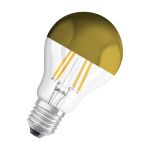 Osram Classic LED E27 Pear Filament Mirror Gold 6.5W 650lm - 827 Extra Warm White | Replaces 50W