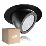 Multipack 8x Noxion LED Downlight Forza V2 Aluminium Black 35W 3000lm 36D - 930-957-940 3CCT | 160mm - Cutout 160mm - IP20 - Best Colour Rendering
