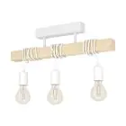 Eglo Ceiling Light Townshend Steel White Wood | IP20 - Suitable for 3x E27 